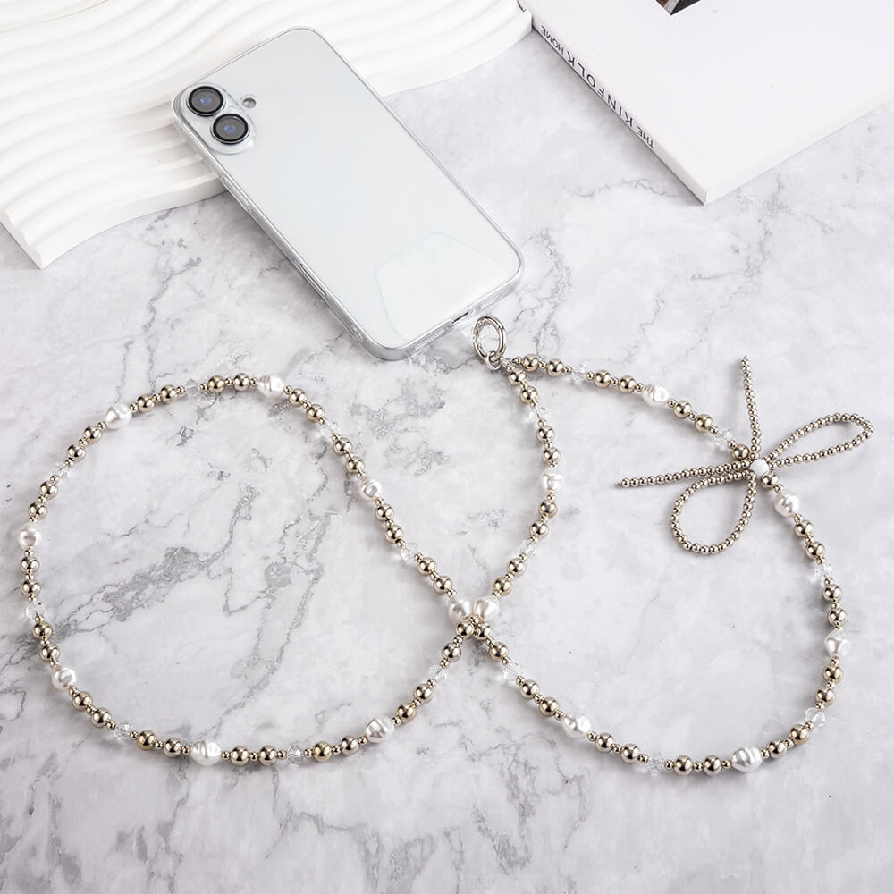 Mobie Pearl Bead Phone Lanyard Anti Drop Neck Strap 55cm