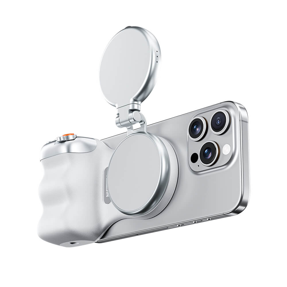 Telesin Fun Shot Magnetic Phone Camera Grip + C03 Magnetic Selfie Light