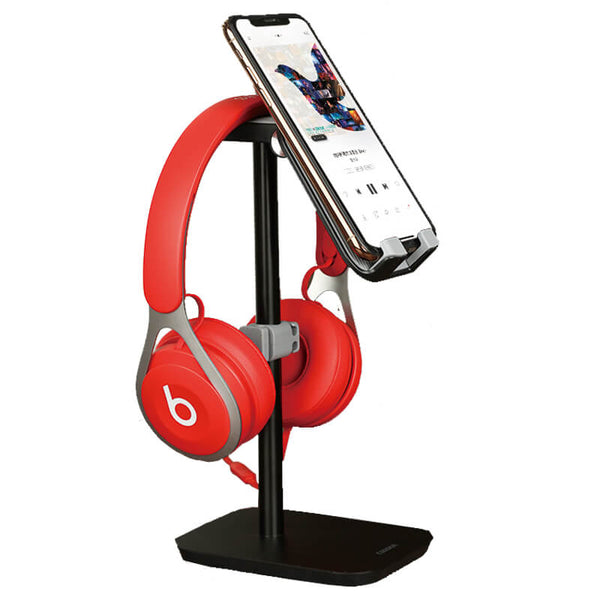 SAIJI Premium Metal 2-in-1 Headphone Stand and Cell Phone Stand YZ-103
