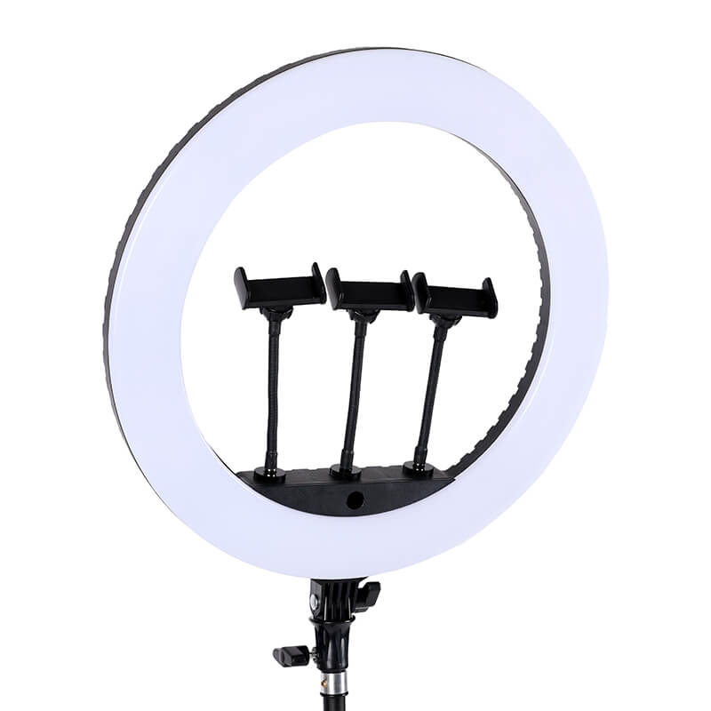 HQ 18 inch(46cm) LED Soft Ring Light with 1.9M Tripod Stand & 3 Phone Holders