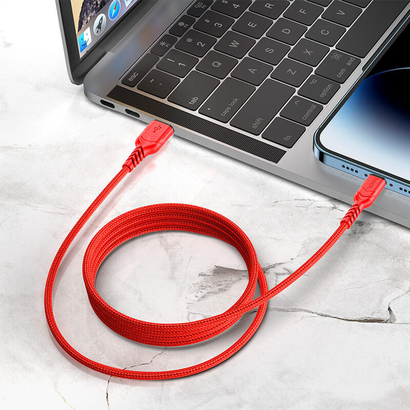 hoco. Nylon Braided Charging Cable USB to Lightning 2m 2.4A X59