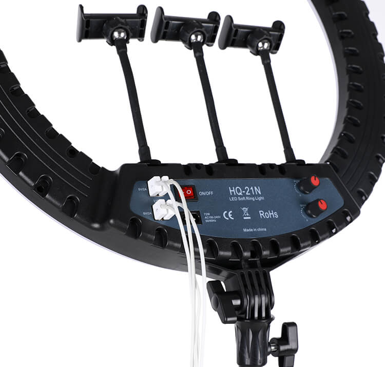 HQ 21 inch 53cm LED Soft Ring Light with 1.9M Tripod Stand 3 Phone Holders