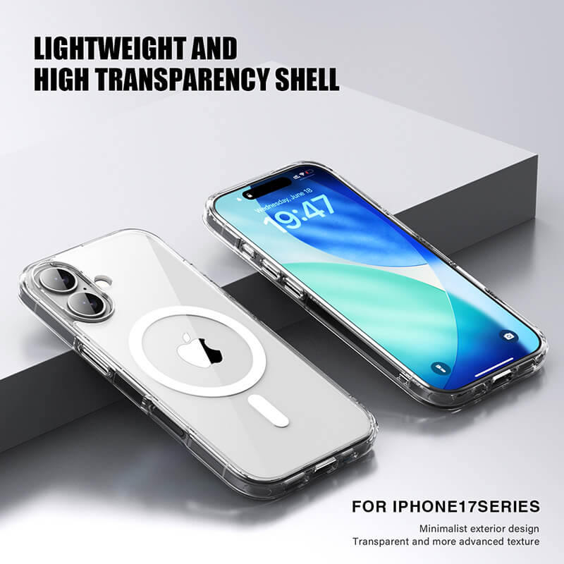 iPhone 17 Aurora Magsafe Series Crystal Transparent Phone Case