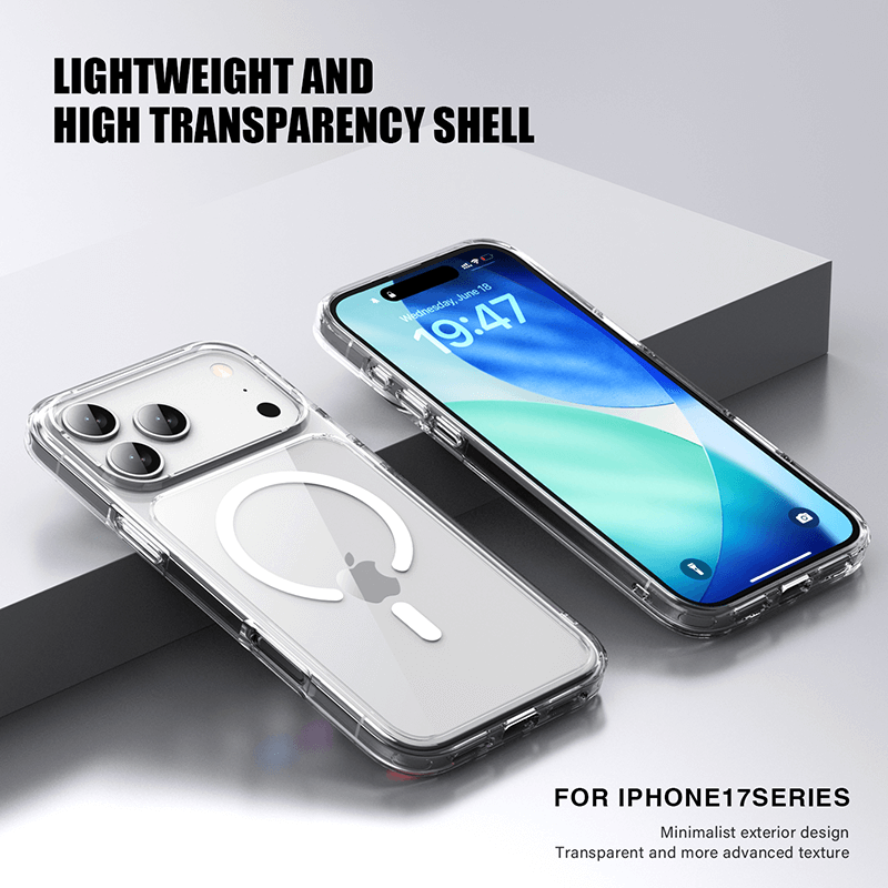 iPhone 17 Pro Max Aurora Magsafe Series Crystal Transparent Phone Case