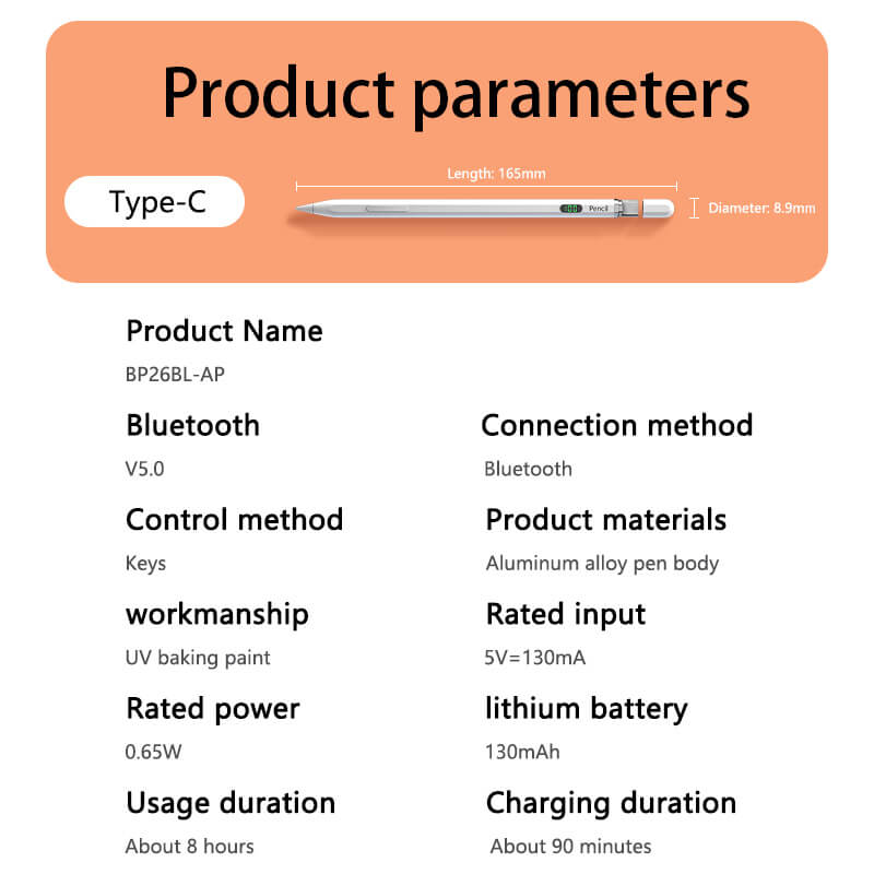 Mobie Screen Display Power Magnetic Adsorption Stylus Pen with iPad 2018 to 2025