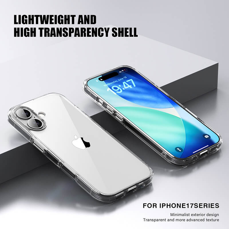 iPhone 17 Aurora Series Crystal Transparent Phone Case