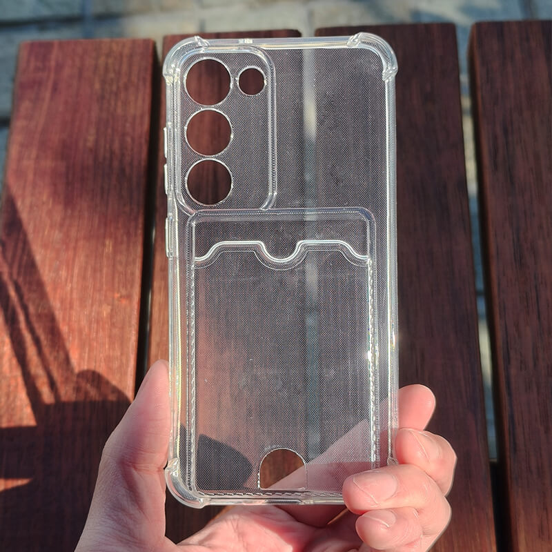 Samsung Galaxy S22 2022 Crystal-Clear Minimalist Wallet Phone Case with Card Holder