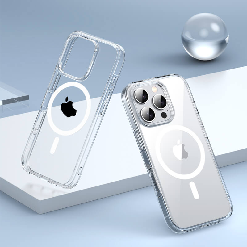 Aurora Series Crystal Transparent Magnetic Phone Case for Samsung S23 Ultra