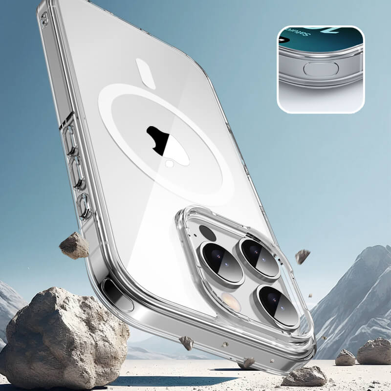 Aurora Series Crystal Transparent Magnetic Phone Case for Samsung S23 Ultra