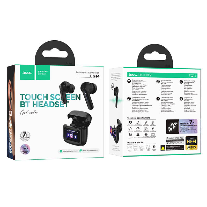 Hoco Smart Touch Screen TWS Earbuds with 7 Hour Playback EQ14