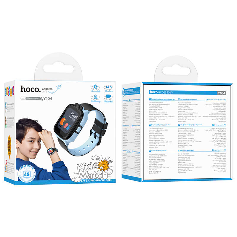 hoco. 4G GPS Tracking Video Call Kids Smart Watch Y104 for All Ages 4-16