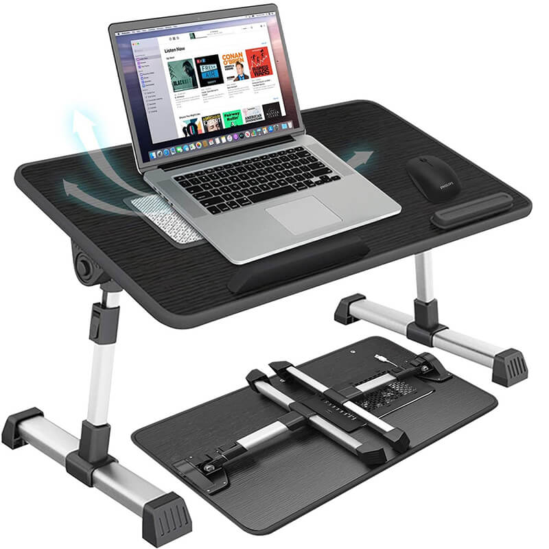 Mobie Large Size Multifunctional Adjustable Laptop Desk with USB Cooling Fan Q5L