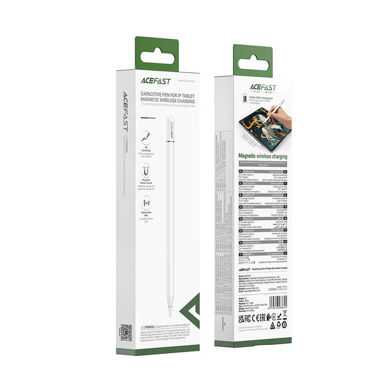 Acefast Magnetic Wireless Charging Stylus for iPad with Apple Pencil Tip Compatibility V3