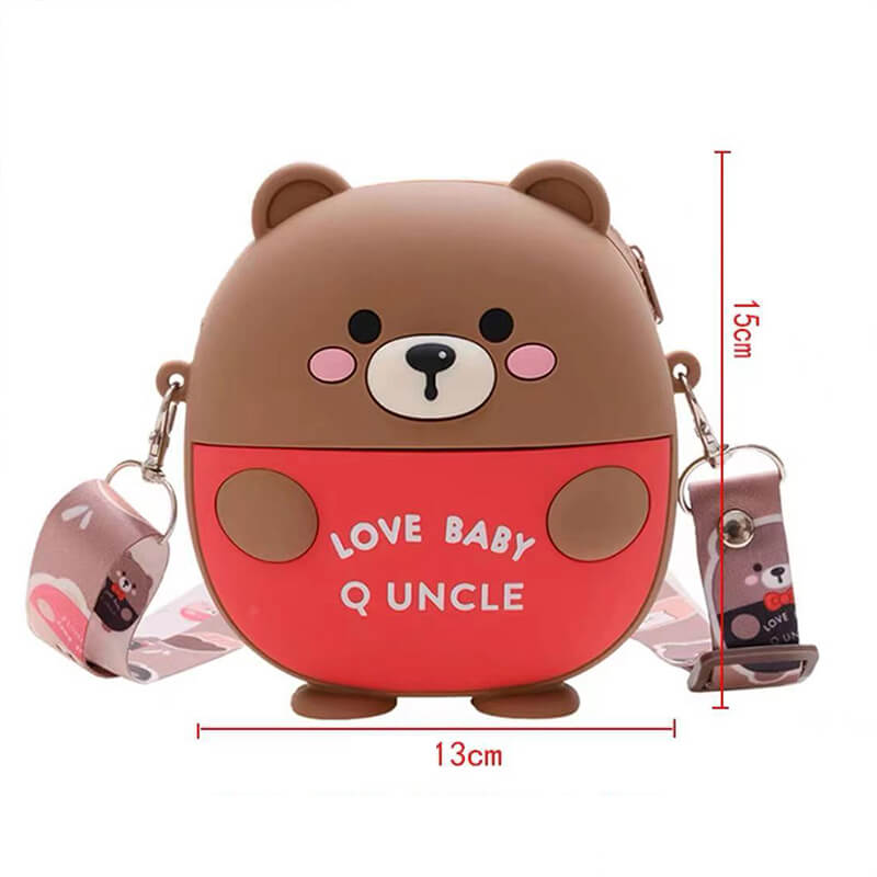 Little Bear Q Uncle Silicone Children's Crossbody Bags Coin Purse