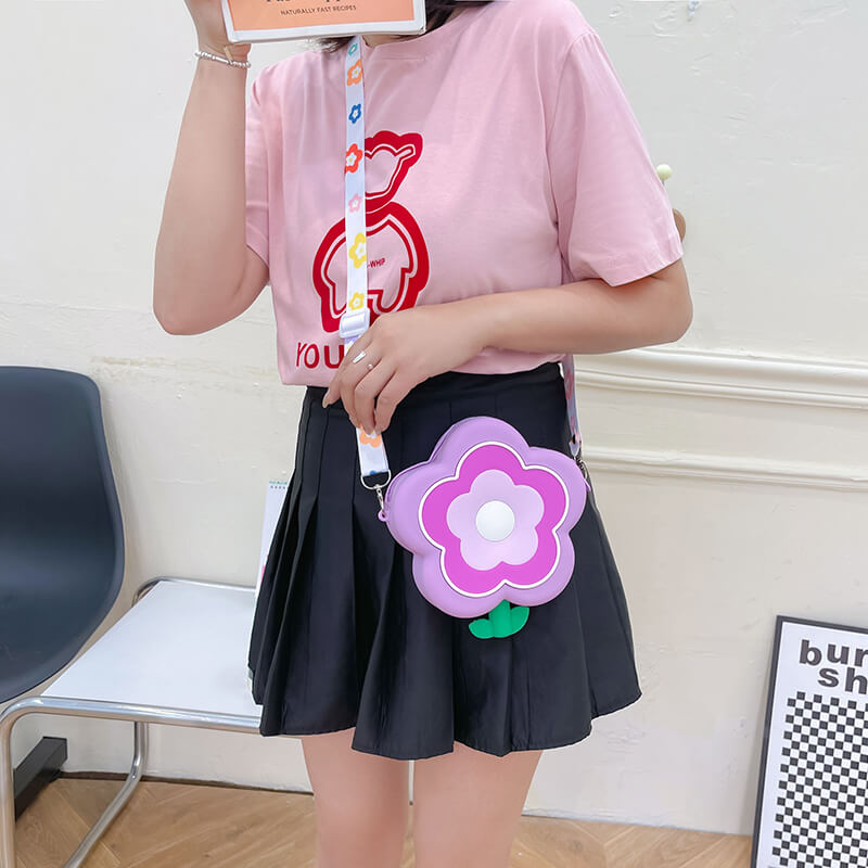 Flower Q Uncle Silicone Children's Crossbody Bags Phone Bag