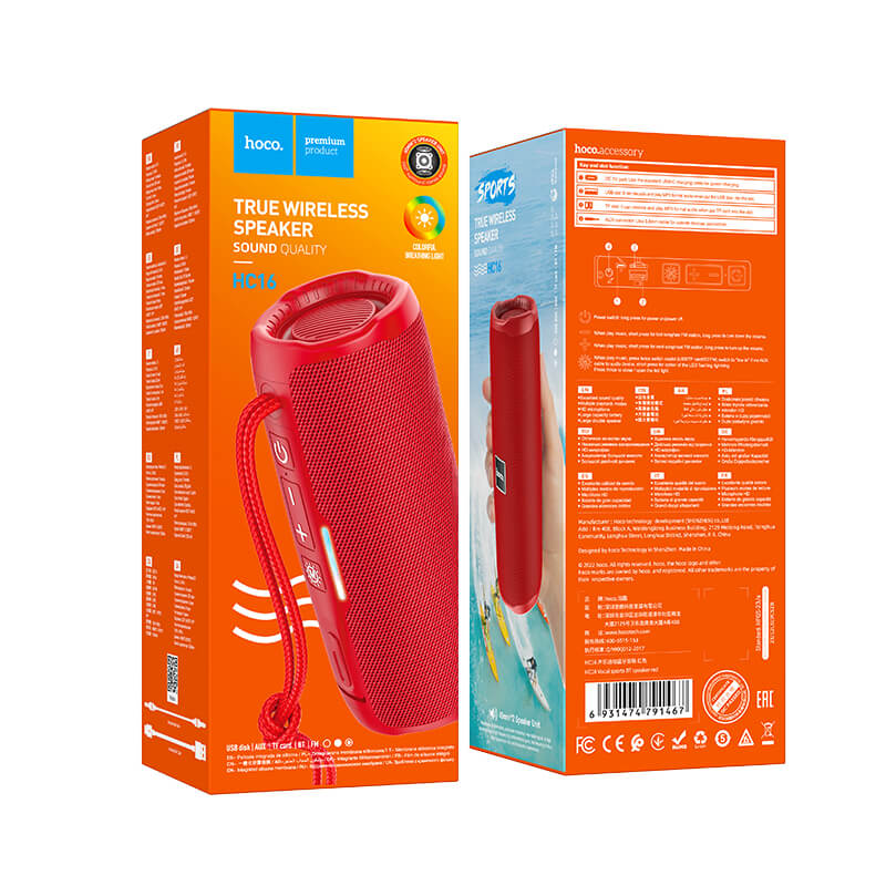 hoco 10W Wireless Lightweight Portable Bluetooth 5.3 Speaker with Strap HC16