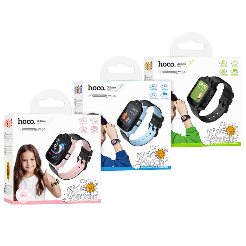 hoco. 4G GPS Tracking Video Call Kids Smart Watch Y104 for All Ages 4-16
