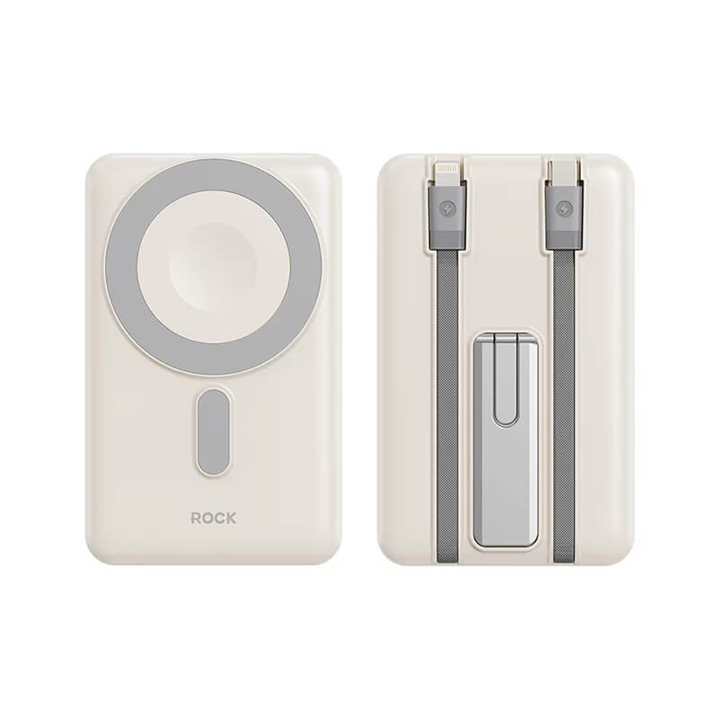 Rock PD 20W 10000mAh Magnetic Wireless Power Bank with Built-in Cables and Stand P50
