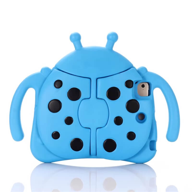 iPad 6th 9.7 2018 Durable Cute Ladybug kickstand Case with Dual Handles