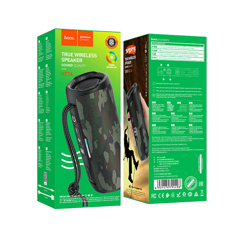 hoco 10W Wireless Lightweight Portable Bluetooth 5.3 Speaker with Strap HC16