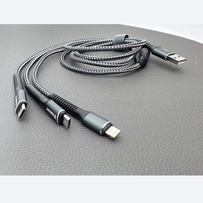 Mobie 3-in-1 USB to Type-C Lighting Micro Charging Data Cable 1.2m