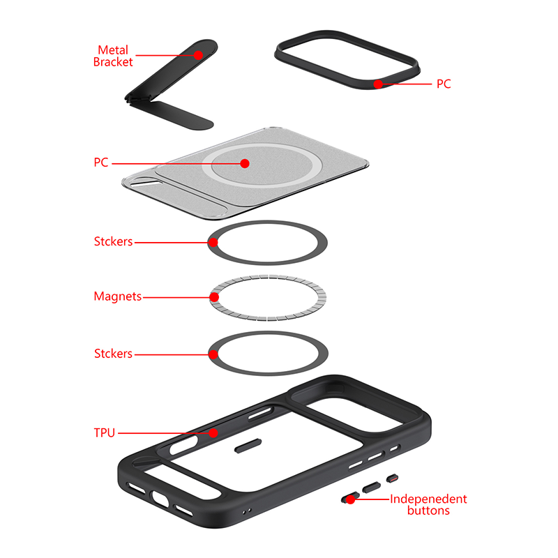 iPhone 17 Pro Elvis Series All-Around Protection Magsafe Phone Case with Invisible Stand