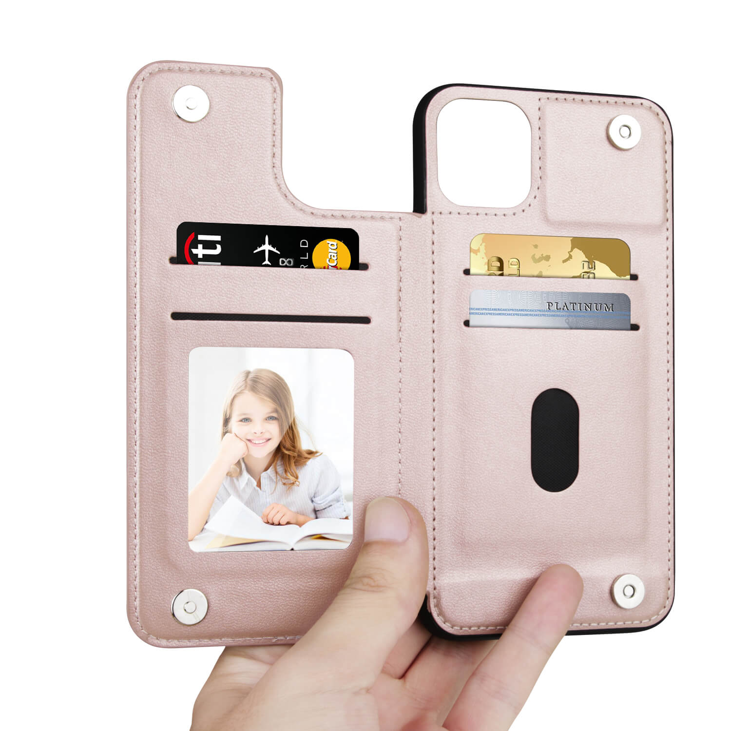 iPhone 7 Mika Series PU Leather Wallet Stand Case with Magnetic Close