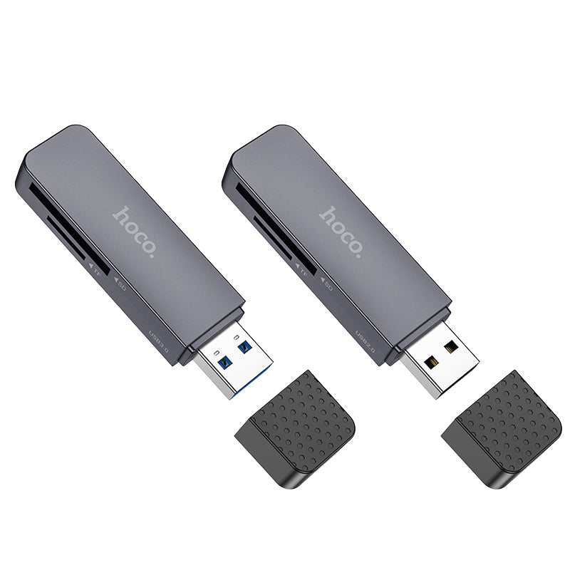 hoco. Dual-Port Memory Card Reader USB-C & USB-A for SD/TF Cards HB45