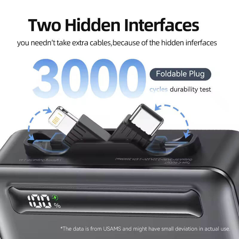 Mobie 20W 5000mAh Fast Charge Power Bank with Built in Cable