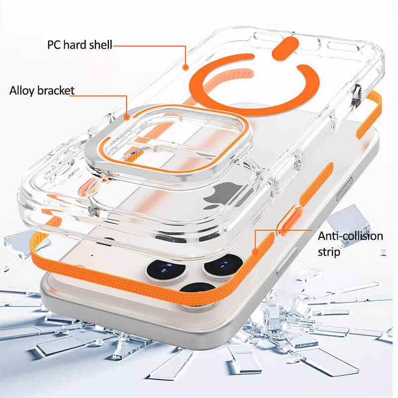 iPhone 17 Pro Max Rita Series Invisible Kickstand Crystal Clear Magsafe Case