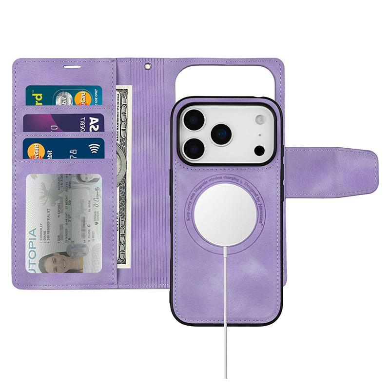 iPhone 17 Air Hanman Miro Leather 2-in-1 Wallet Case with Magnetic Back