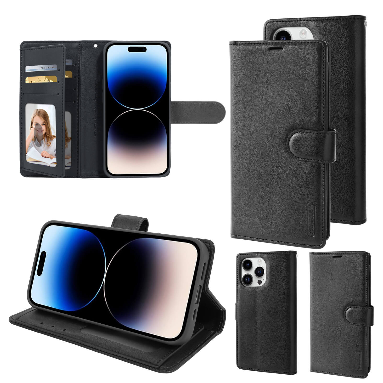 Hanman Mila Series Leather Dual Wallet Compatible with Samsung S24 Plus 2024 Case