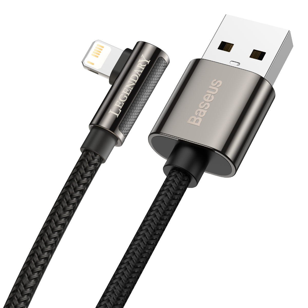 Baseus Legend Series Elbow Fast Charging Data Cable USB to iP 2.4A 1m Black