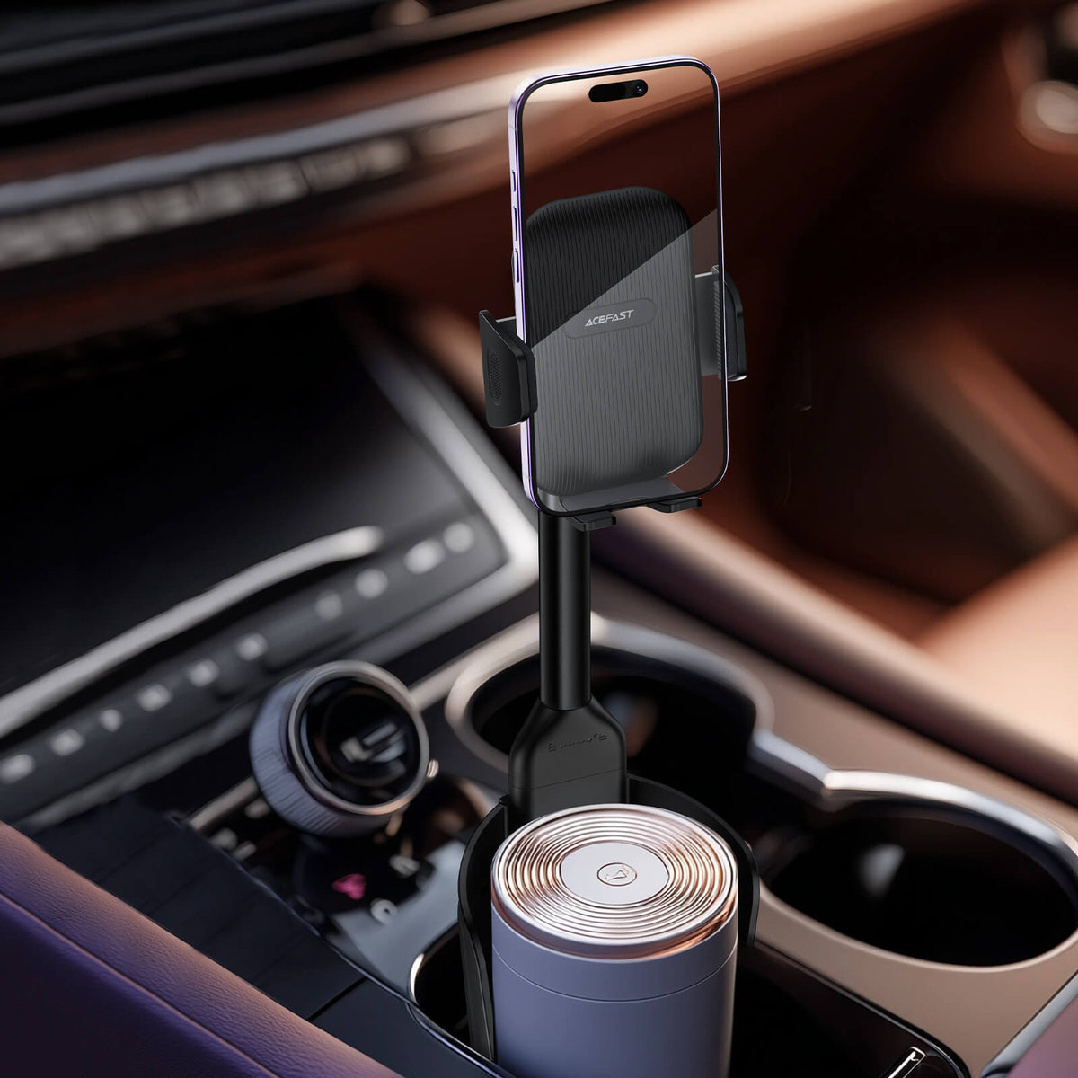 Acefast Car Cup Holder Phone Mount with One Touch Auto Clamp D72