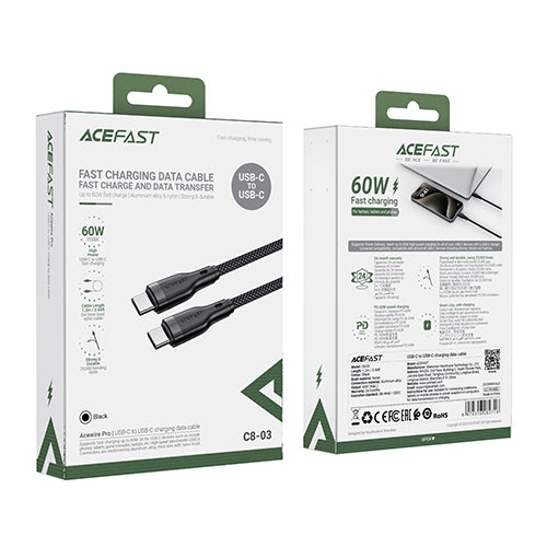Acefast Braided Charging Cable Type-C to Type-C 60W 1.2m
