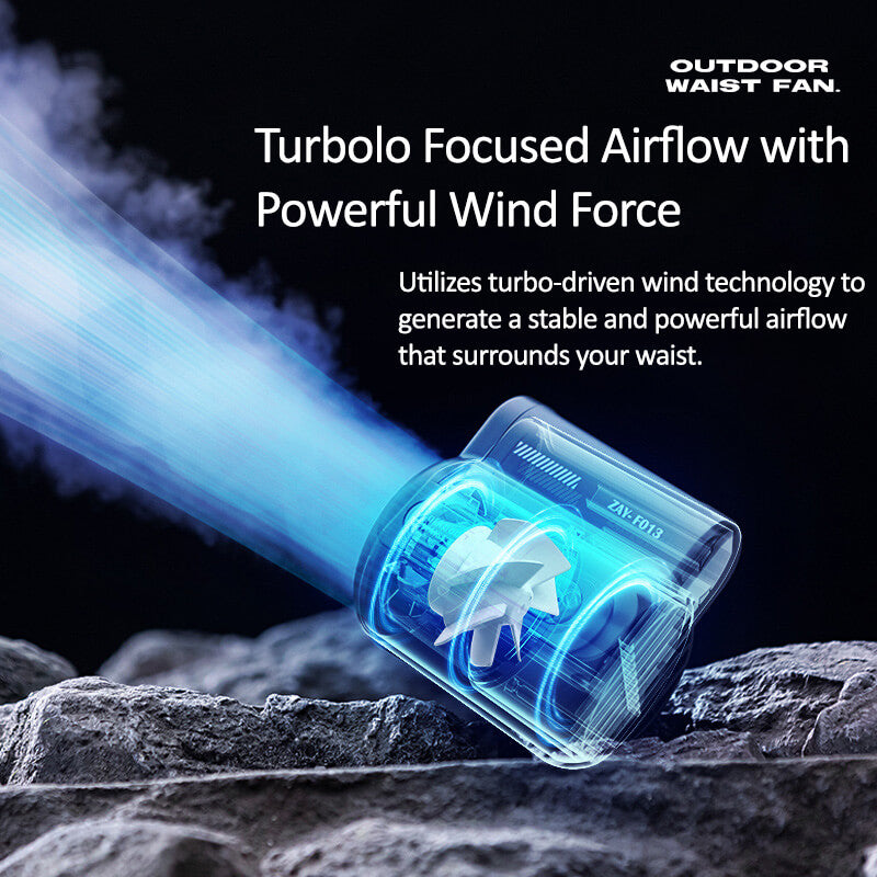 Mobie Outdoor Waist Clip Fan with Turbo Powerful Wind 10-Hour Battery F013