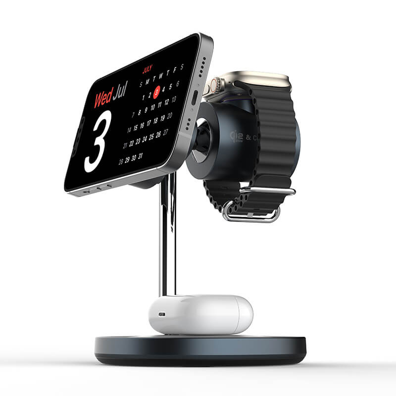 Coteci Qi2 3-in-1 Wireless Charger with Cooling Fan for Apple Watch BS-025
