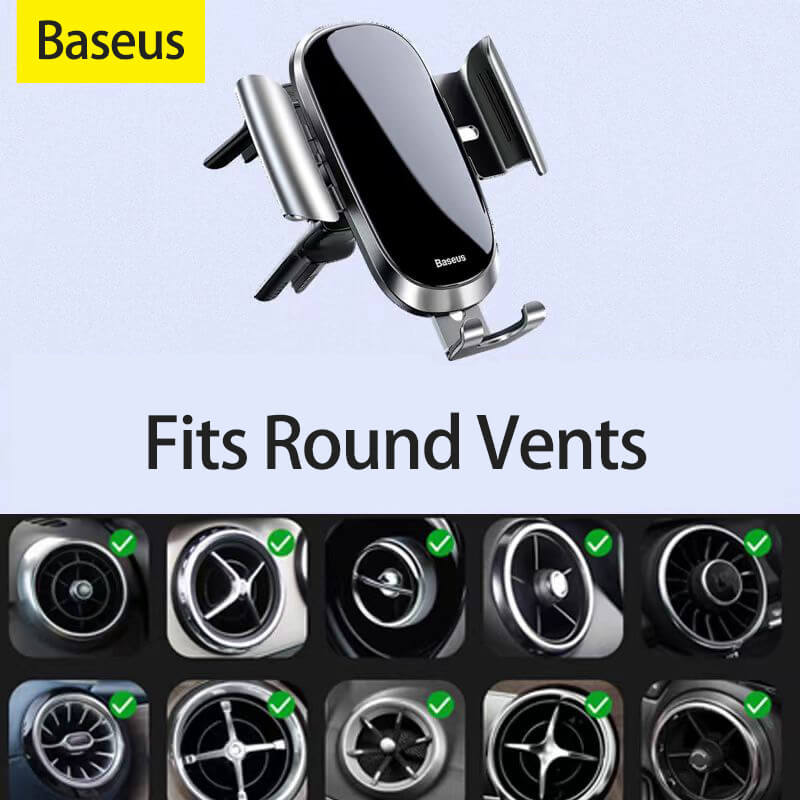 Baseus Universal Gravity Lock Aluminum Circular Vent Car Phone Mount