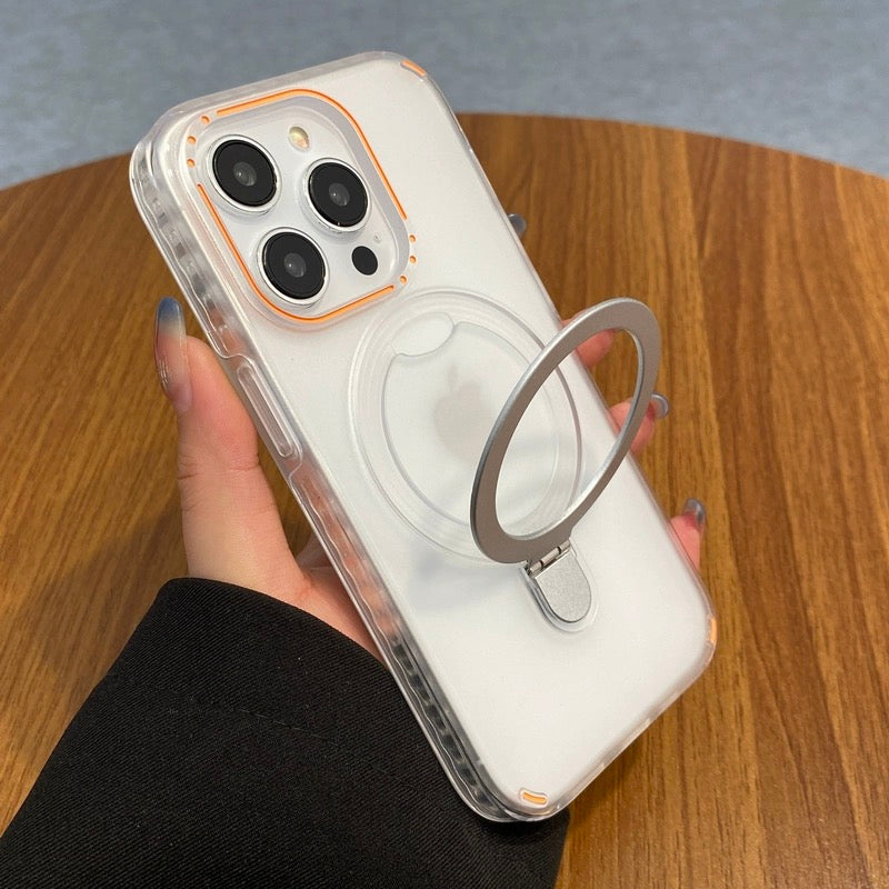 iPhone 15Pro Max Mobie Vibrant Series Matte Built-in Kickstand Magsafe Case