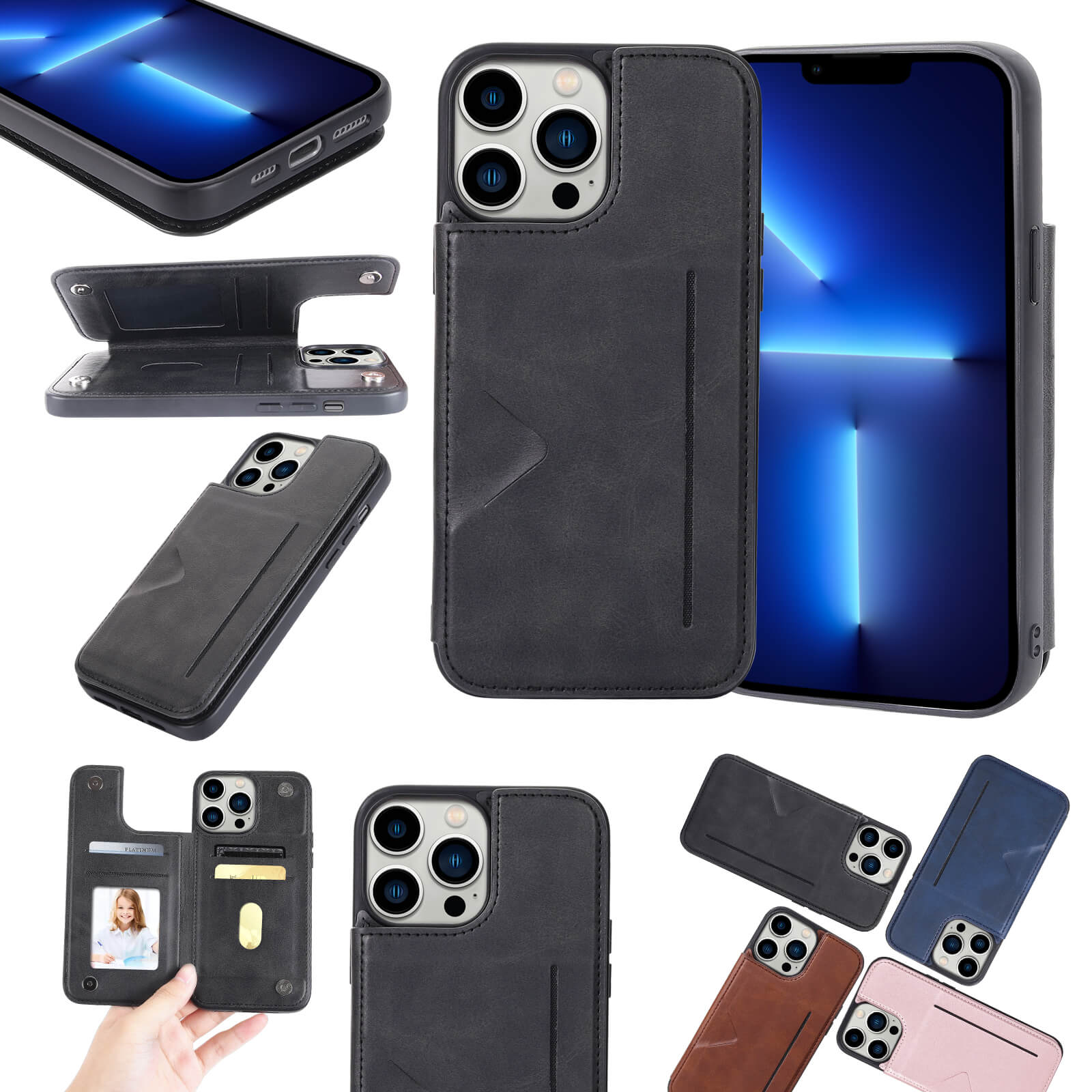 iPhone 6 Mika Series PU Leather Wallet Stand Case with Magnetic Close