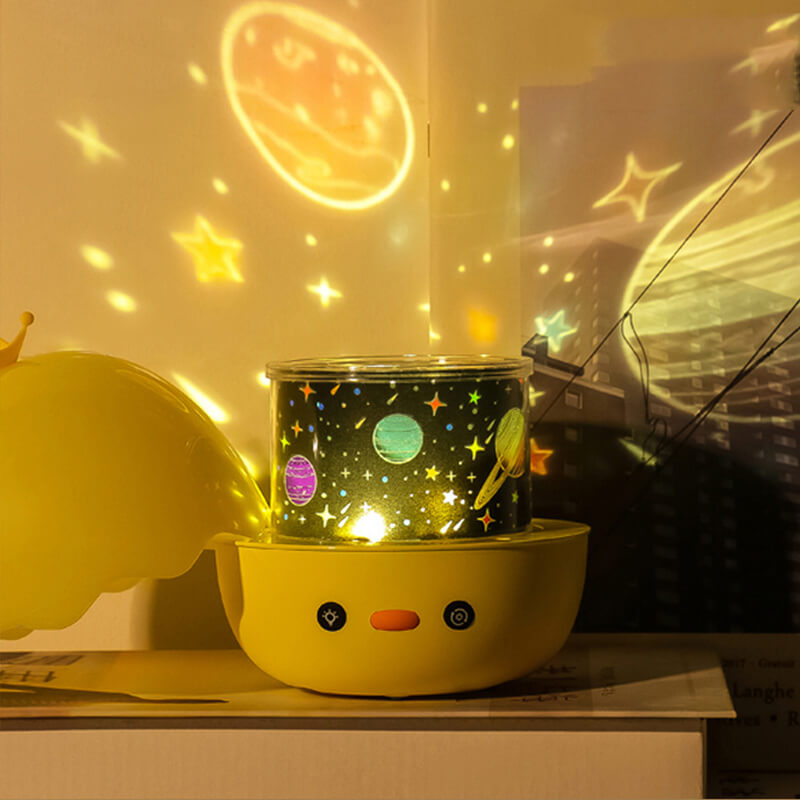 Mobie Yellow Crown Duck Projection Lamp Music Box