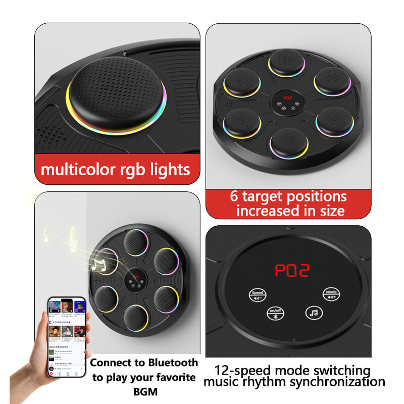 Mobie Bluetooth Music Box RGB Lights Wall Mounted Strike Machine with Gloves HJ-668