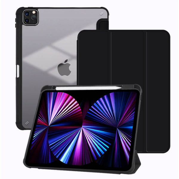 iPad Pro 12.9 2021 2020 2018 Silicone Flip Case with Built-in Pen Slot
