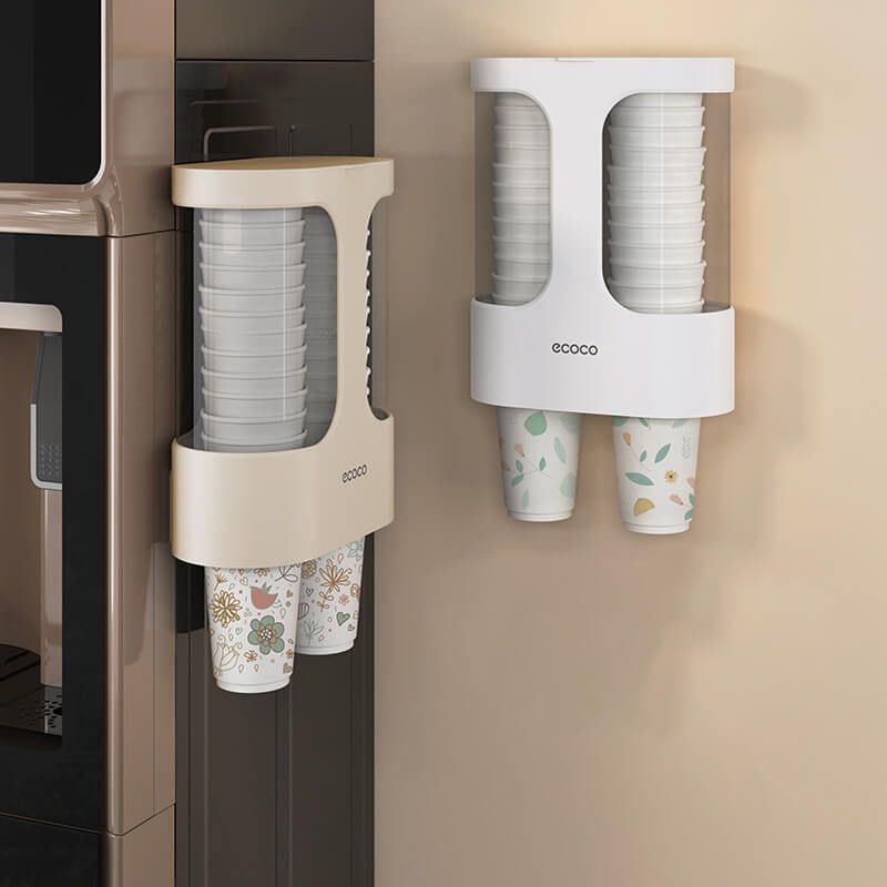 Mobie Wall Mounted Cup Holder for Hygienic Storage and One Handed Dispensing E1907