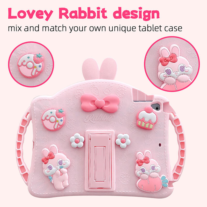 iPad Pro 11 2018 Cute Rabbit Protection Case with Foldable Kickstand
