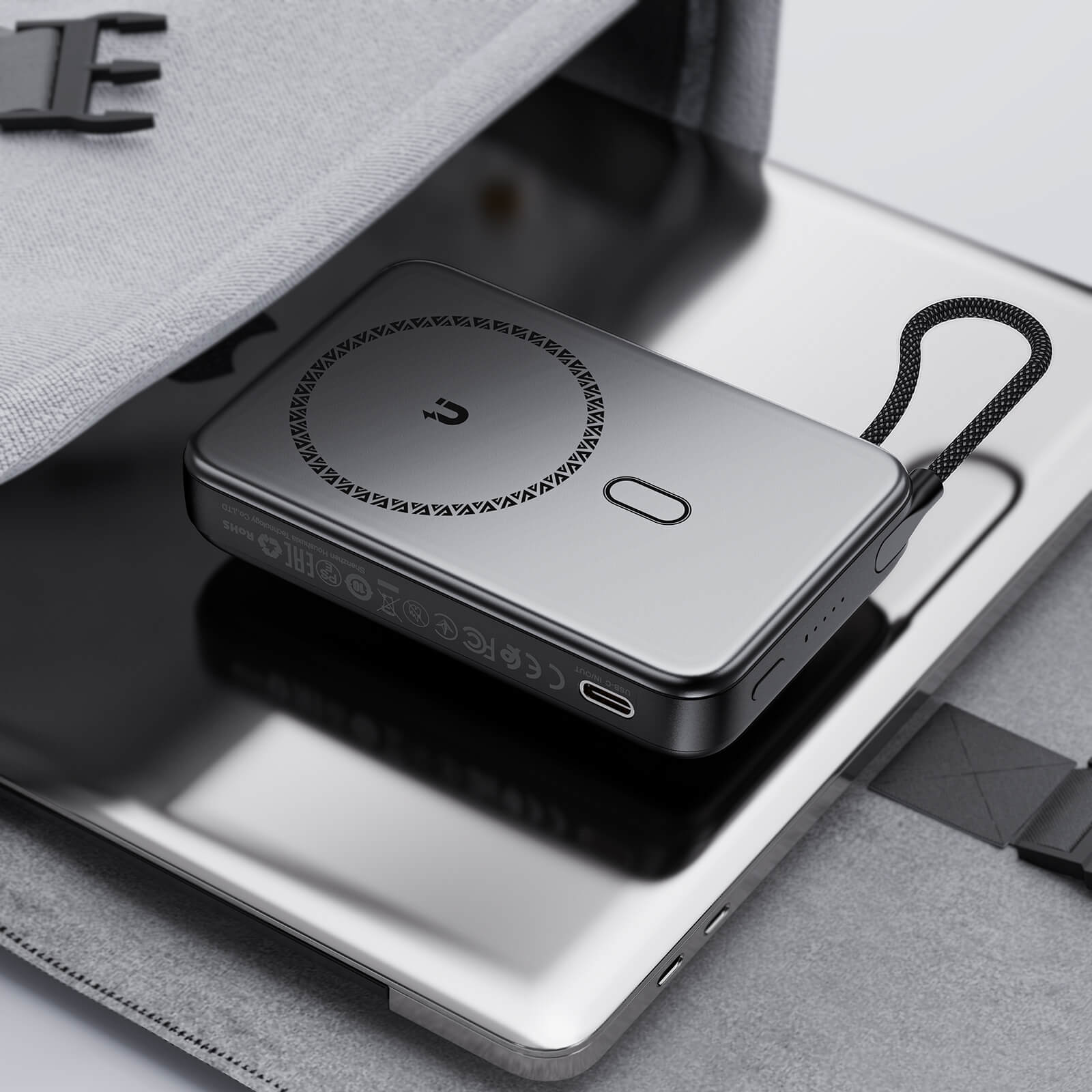 Acefast 10000mAh MagSafe Wireless Power Bank Built in Type-C Cable and Stand M24