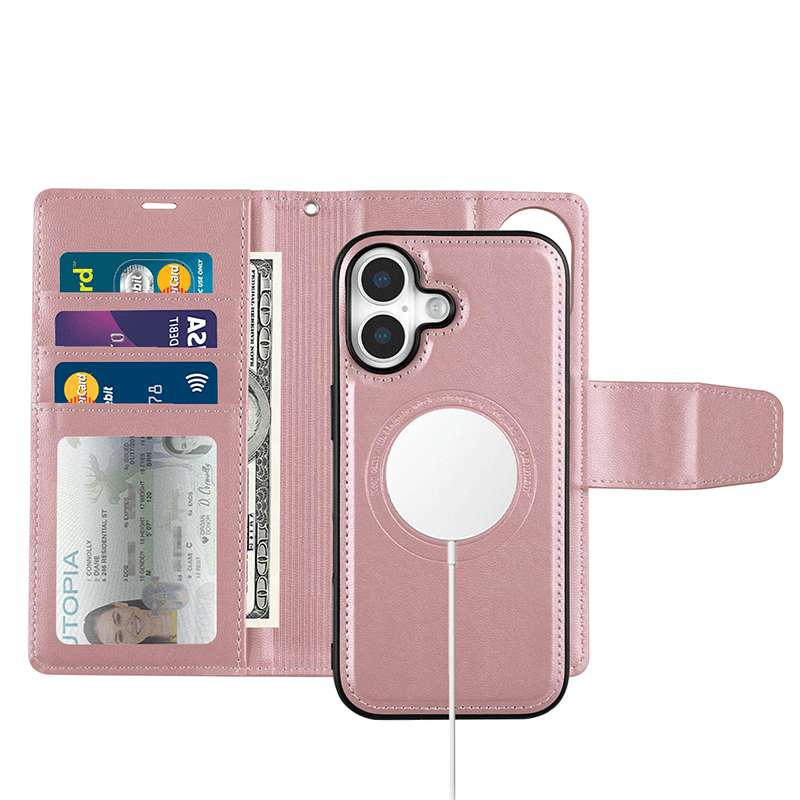 iPhone 17 Hanman Miro Leather 2-in-1 Wallet Case with Magnetic Back