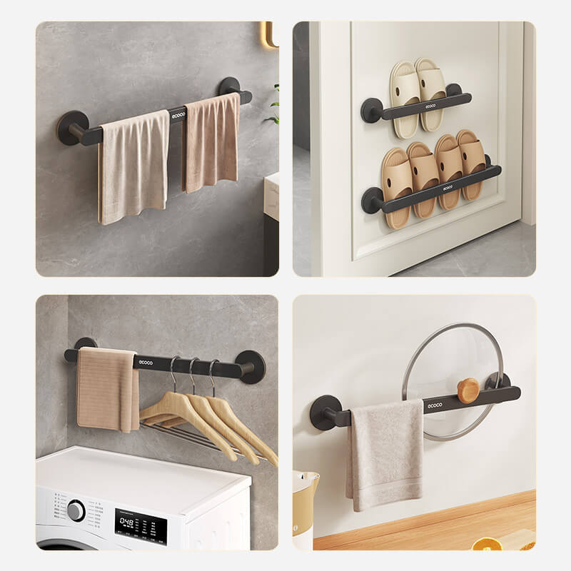 Mobie No Drill Adhesive Mount Space Aluminum Towel Rack 60cm E24092