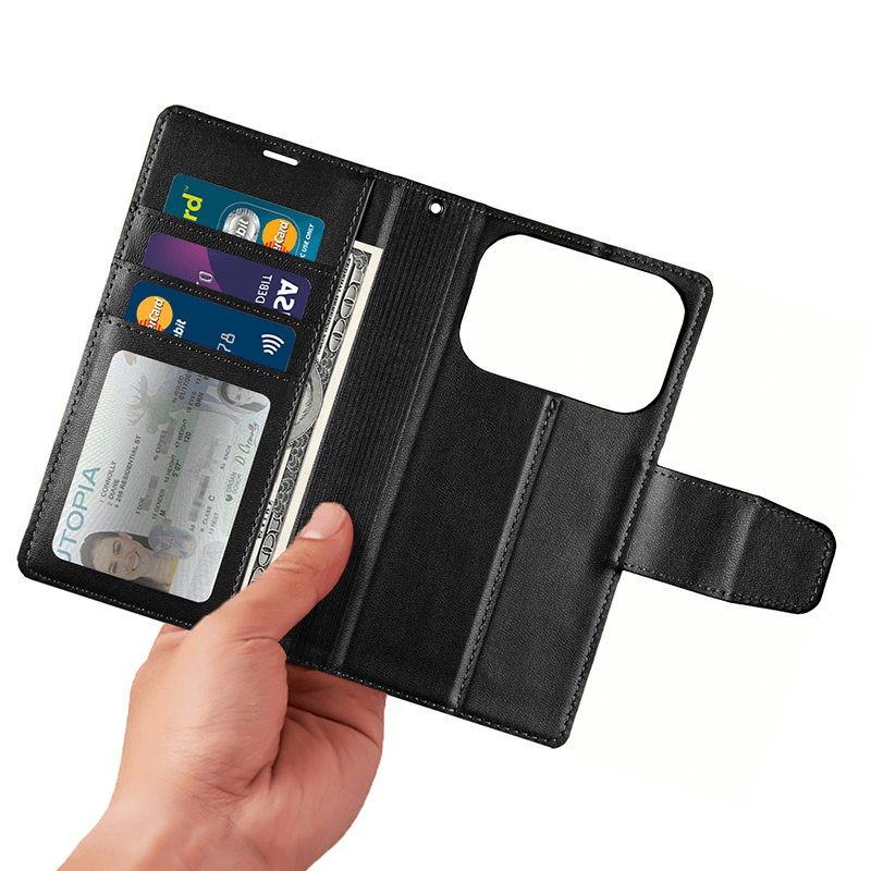 iPhone 17 Pro Hanman Miro Leather 2-in-1 Wallet Case with Magnetic Back