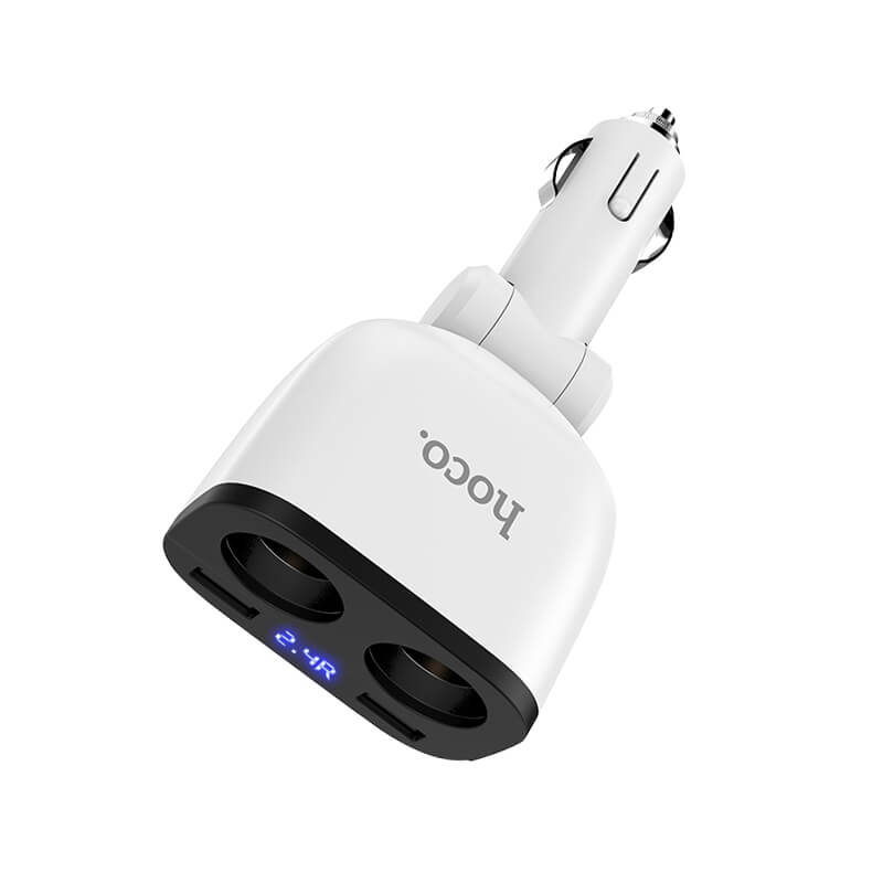 hoco Bendable 160W Dual-Interface Cigarette Sockets Car Charger Z28